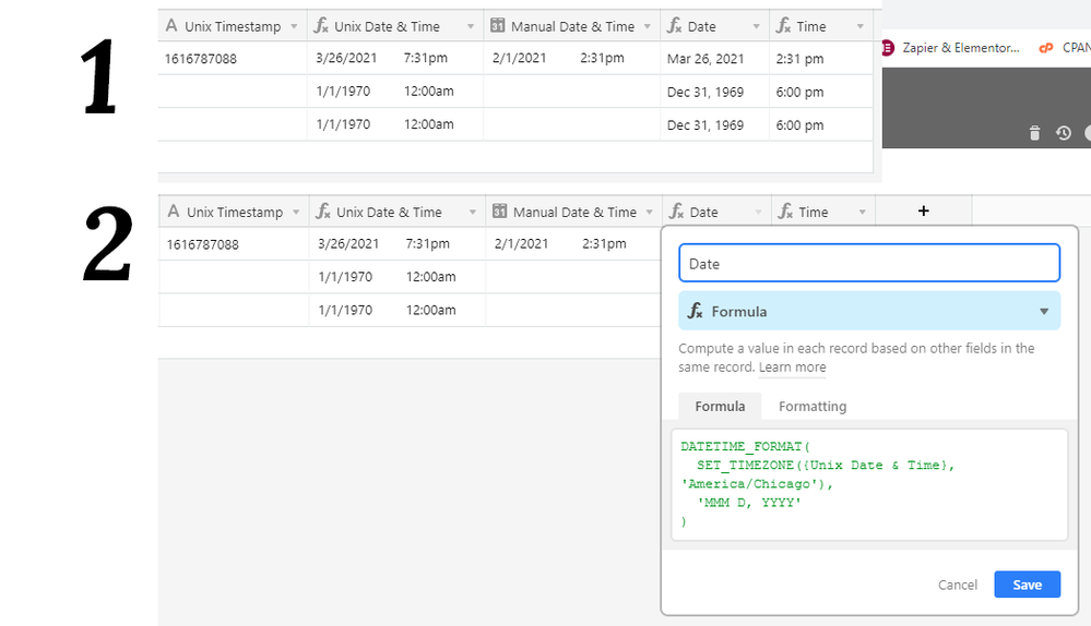 Airtable if then date formula