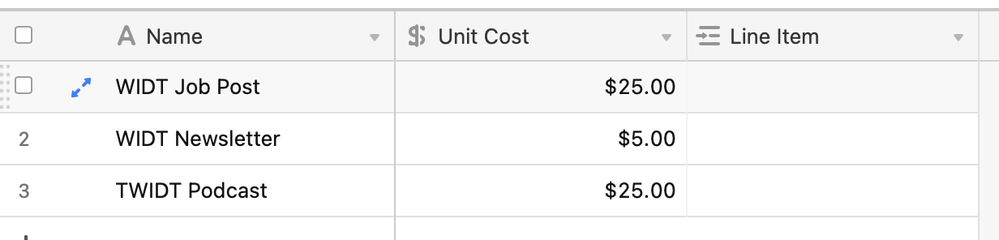 Products Airtable