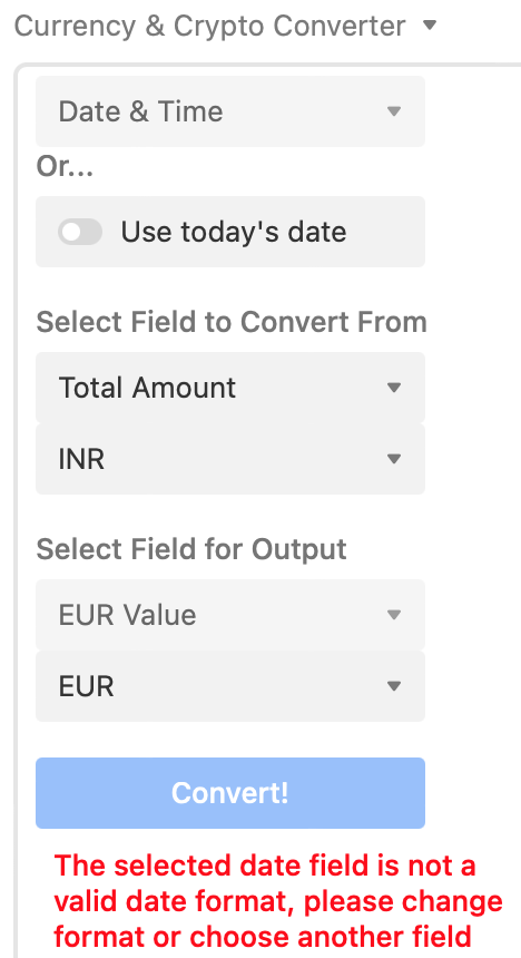 ErrorOnDateSelection