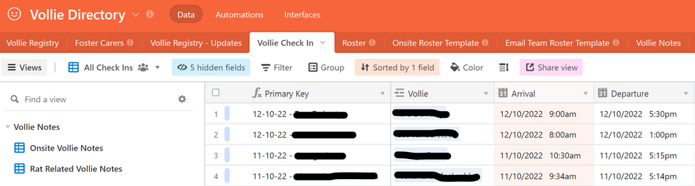 Vollie Check In