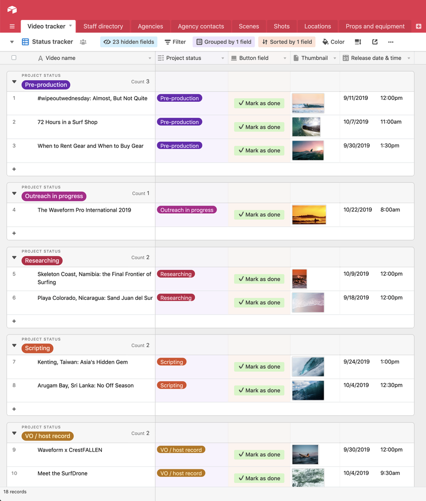 Button fields in grid view