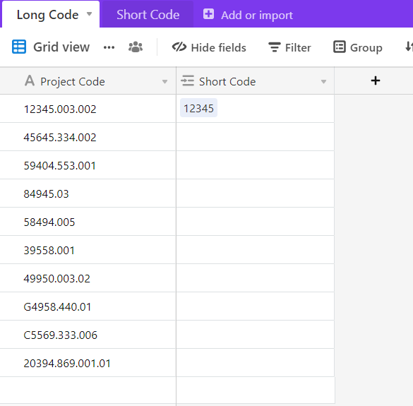 gridviewfiveDigitCode