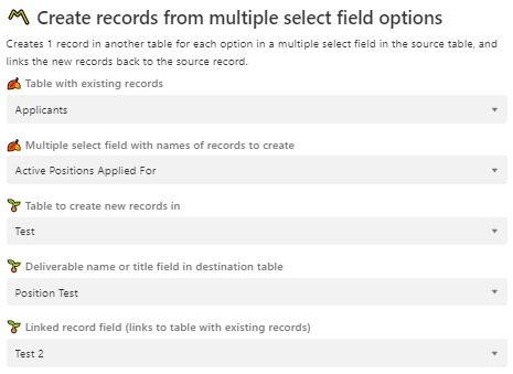 Airtable - Create records from multiple select field options