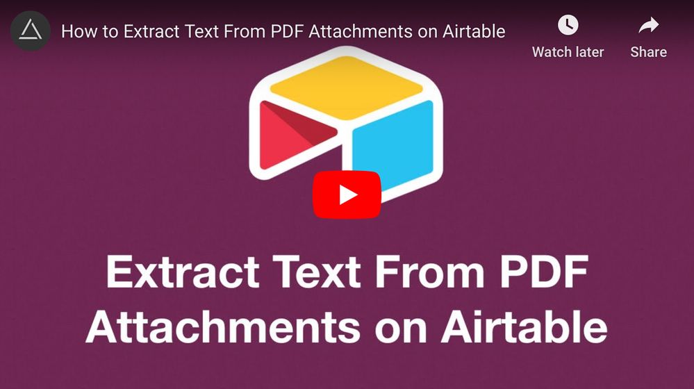 Extract Text From PDF Attachments on Airtable