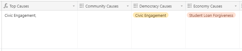 Airtable Combining and Formatting Multiple Select Columns