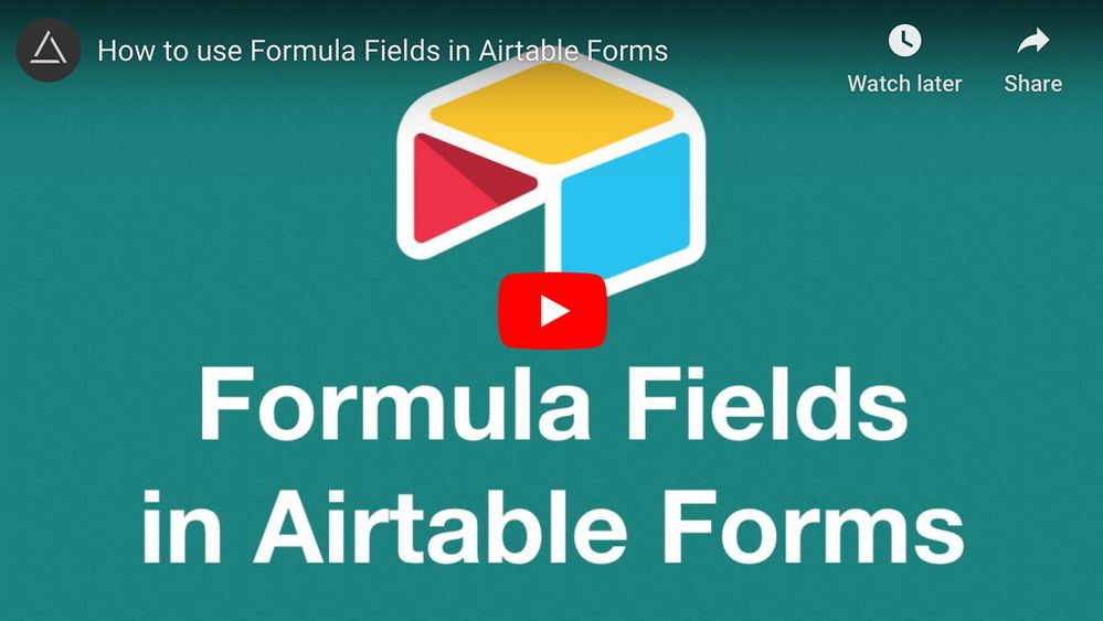 Formula Fields in Airtable Forms