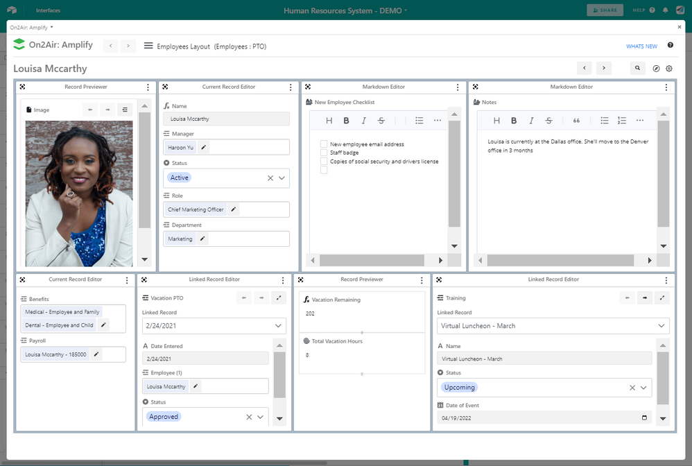 HR amplify dashboard