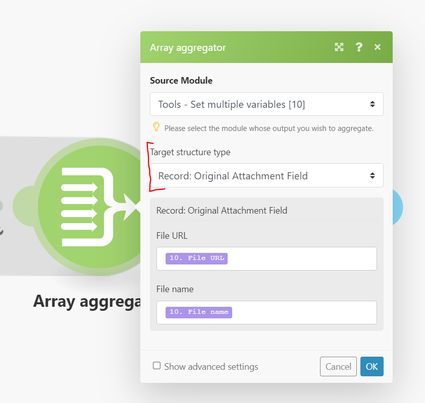 Array aggregator
