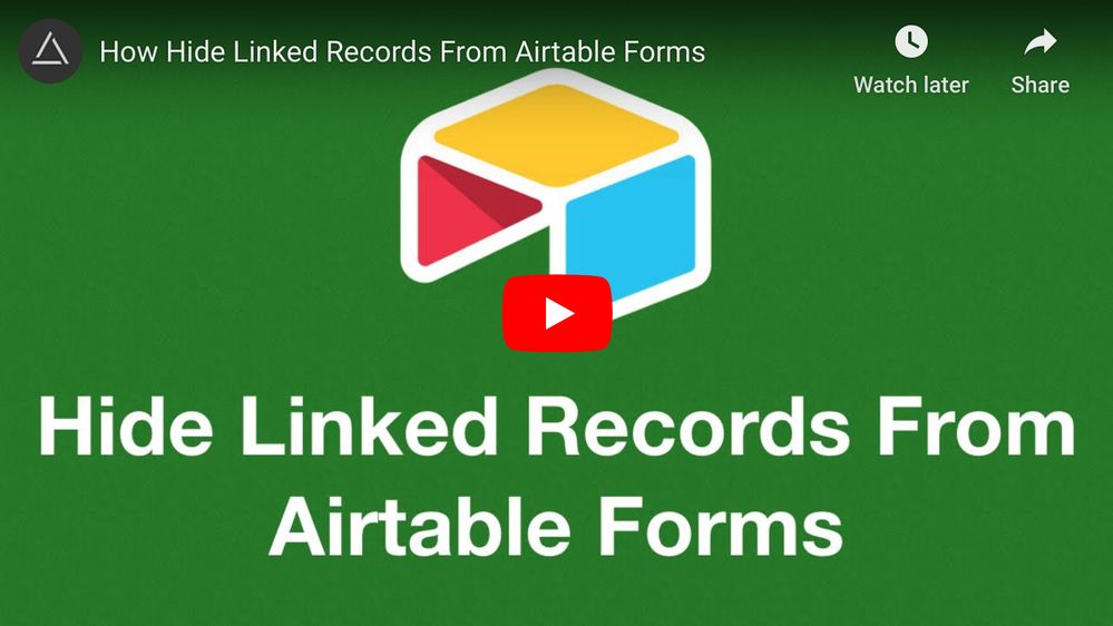 Hide Linked Records From Airtable Form