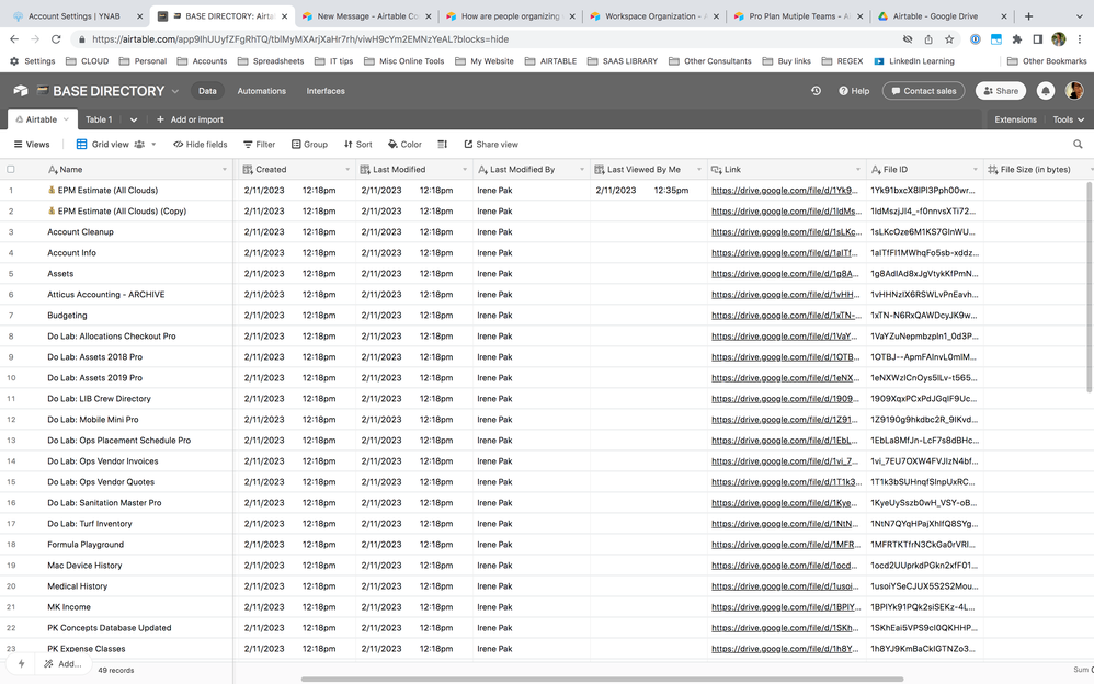 Synced table (with unnecessary fields)