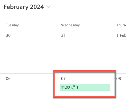 Outlook calendar