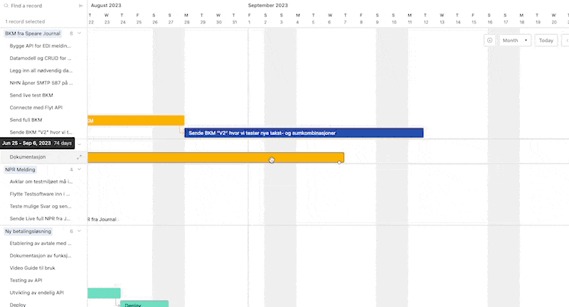 Adding record to Gantt view jank