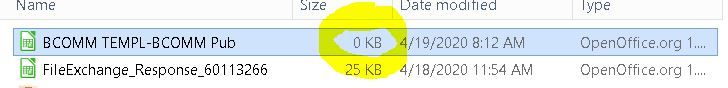 BCOM CSV ISSUE