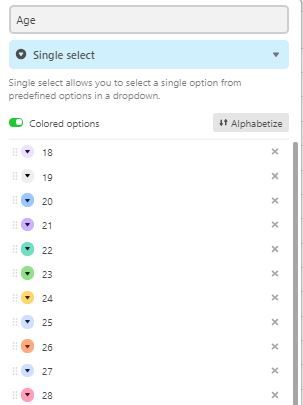 Airtable Age Customize Correct Order