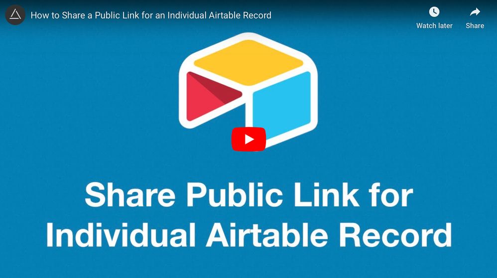 Share Public Link for Individual Airtable Record