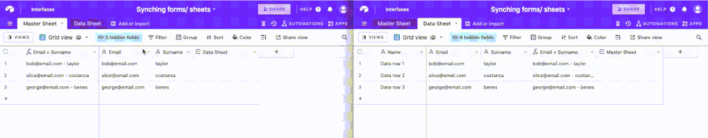 synching forms