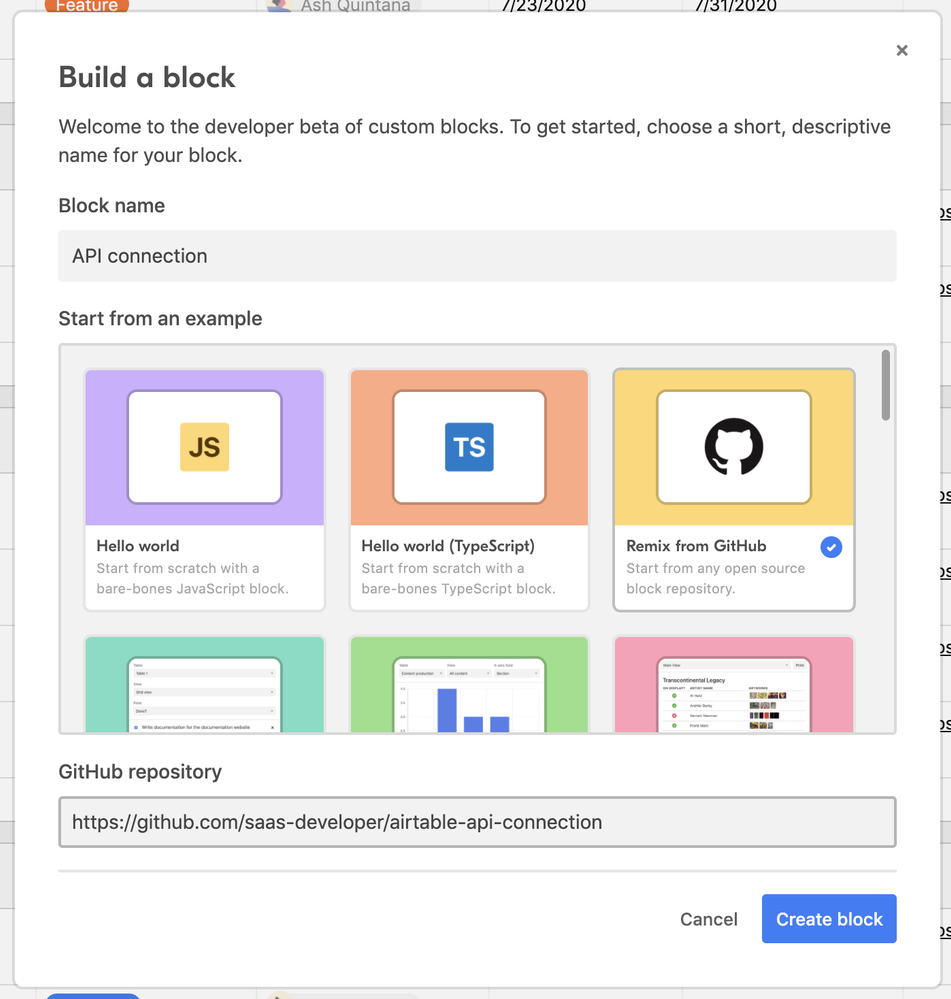 Remix a custom block from GitHub