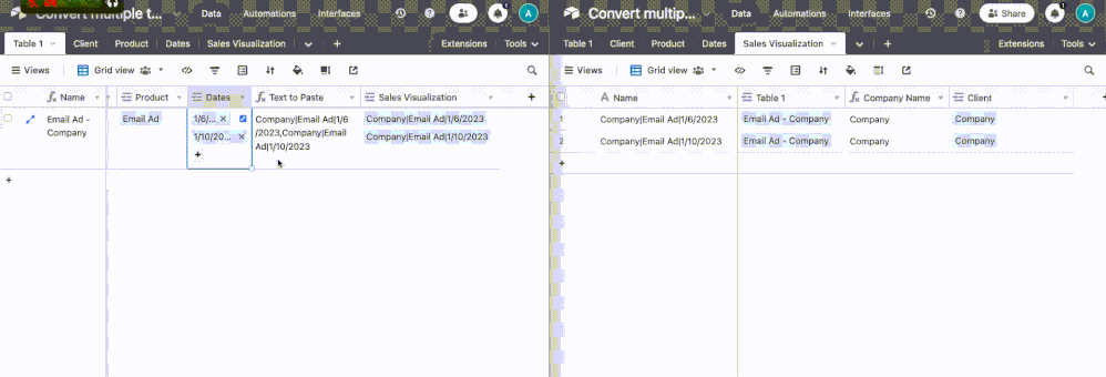 Convert multiple text date entries from 1 record into multiple calendar date records