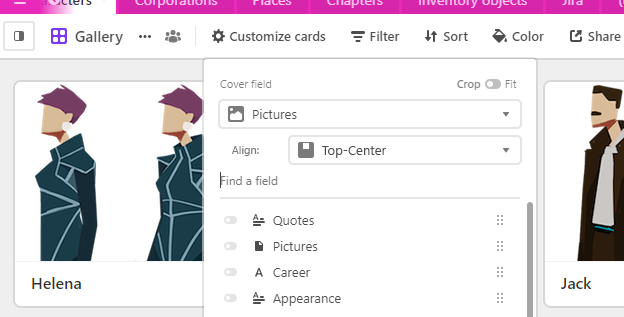 Airtable feature request - align preview images in Gallery - Top Center