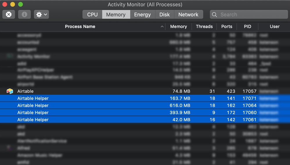 Airtable Activity Monitor Screenshot