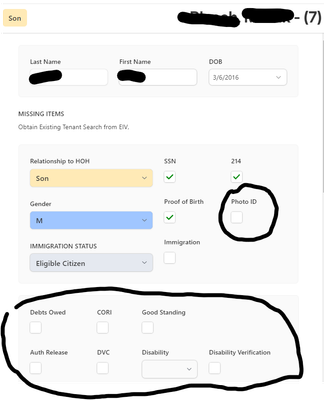 This is a minor, I would not like these circled fields to be visible in the process, only conditionally visible if the person is 18 and older.